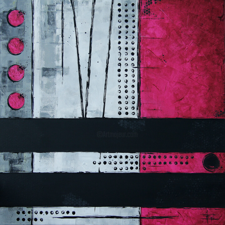 Painting titled "Berlin HBF - Gleis 4" by Egidio Gariano, Original Artwork, Acrylic Mounted on Wood Stretcher frame