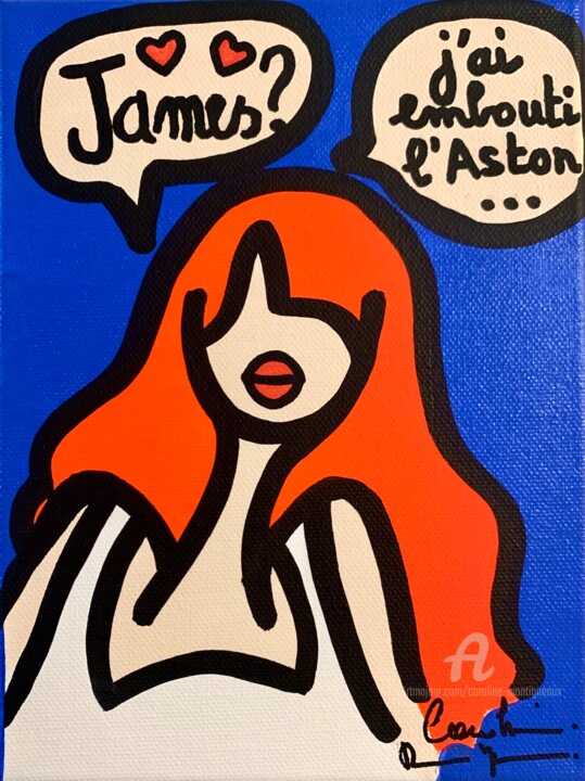 James Bond 绘画, 9.5x7.1 in
