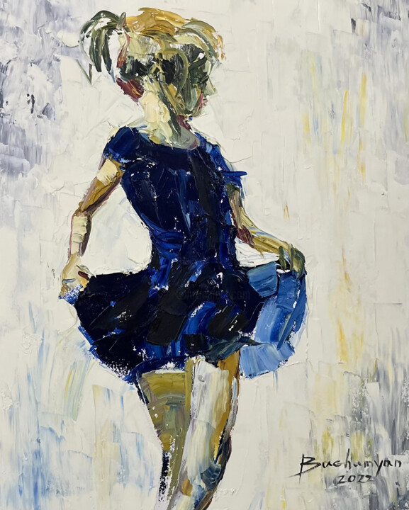 The Blue Dancer 绘画, 19.7x15.8 in