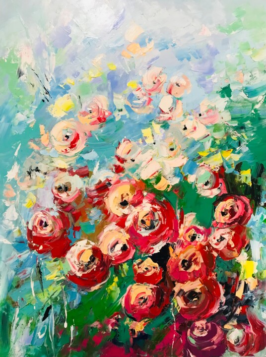 Rose garden 绘画, 31.5x23.6 in