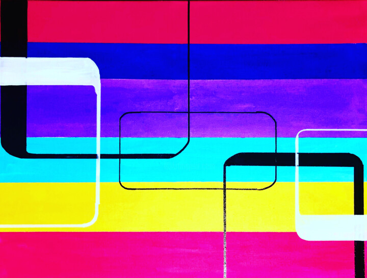 Peinture intitulée "Sequence Pattern" par Vincenz Artworks, Œuvre d'art originale, Acrylique Monté sur Châssis en bois