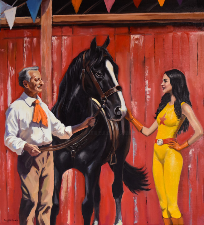 In the circus town II Tablo, 35,4x31,5 in