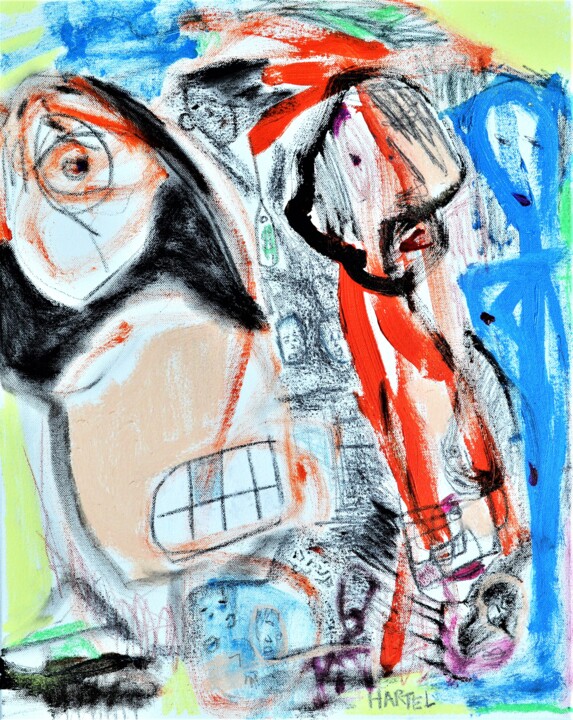 Painting titled "Almost People" by Paul Hartel, Original Artwork, Acrylic Mounted on Wood Stretcher frame