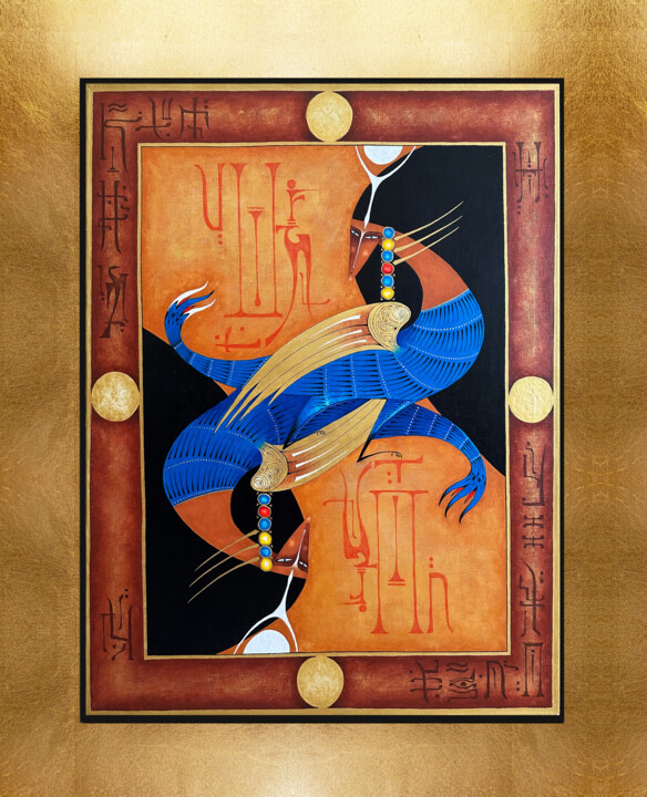 Painting titled "Syrens" by Andrew Ryabov, Original Artwork, Oil Mounted on Wood Stretcher frame