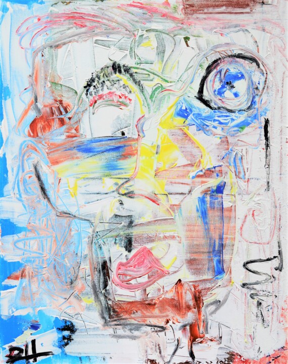 Painting titled "New Rebel" by Paul Hartel, Original Artwork, Acrylic Mounted on Wood Stretcher frame