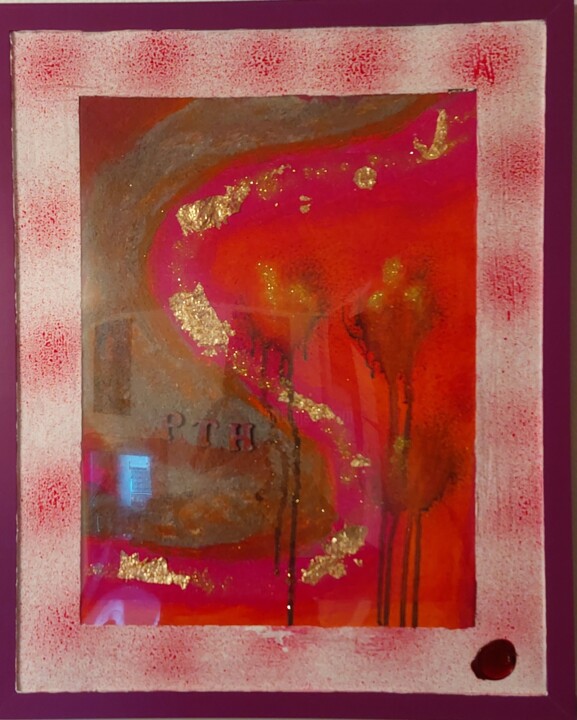 "Rotes Meer" 绘画, 15.8x11.8 in