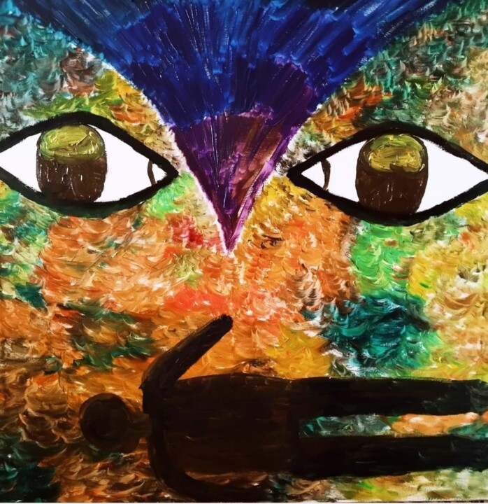 Peinture intitulée "Introspection" par Simona Glodeanu, Œuvre d'art originale, Huile