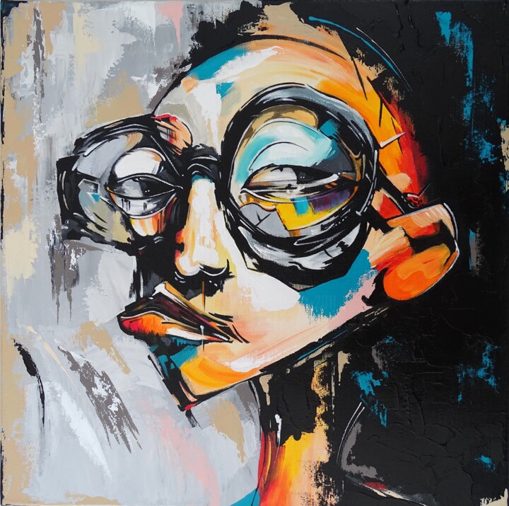 "DULL!" 绘画, 15.8x15.8 in