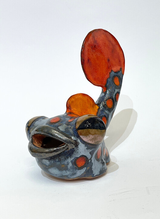 Happy Silver Fish 조형물, 8.7x7.5 in