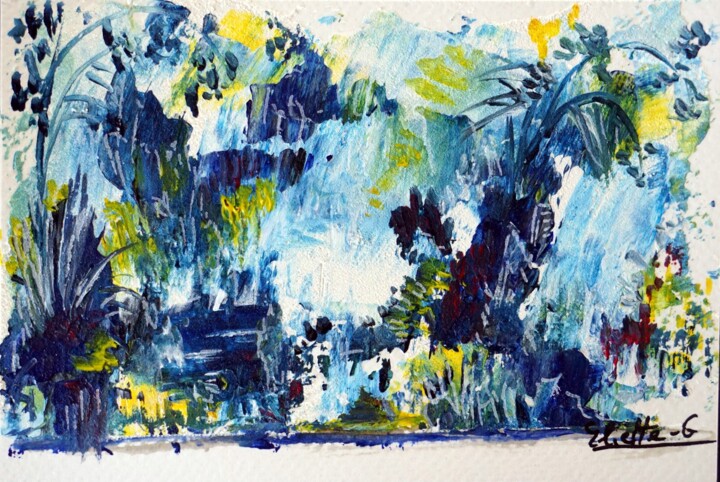 Acrylique sur papier 3 绘画, 3.9x5.9 in