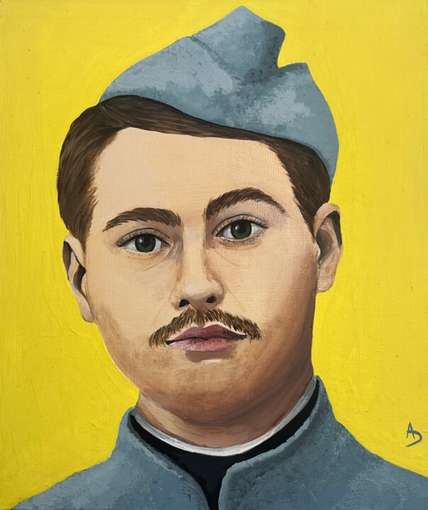 Hyacinthe R. (fils), 1915, Rennes 绘画, 7.8x6.6 in