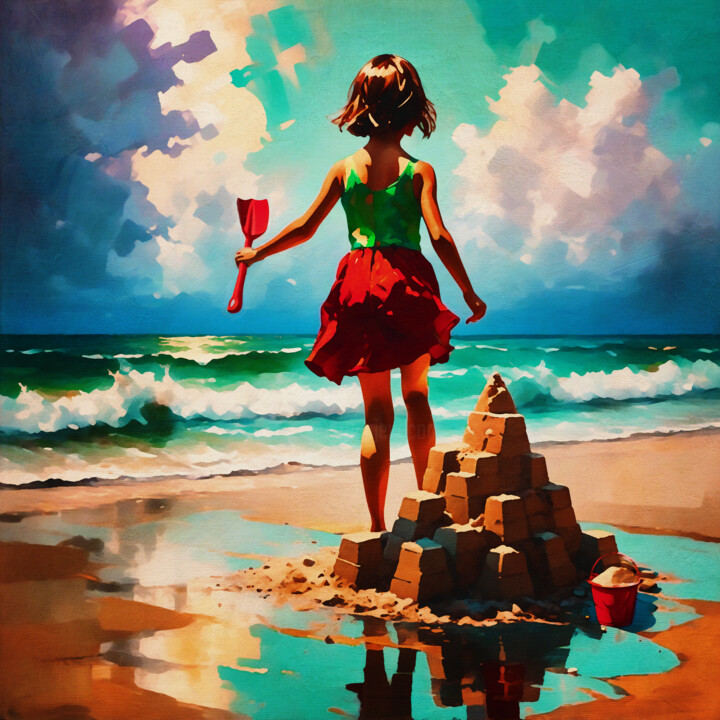 Peinture intitulée "Defending my sandca…" par Jan Keteleer, Œuvre d'art originale, Peinture numérique