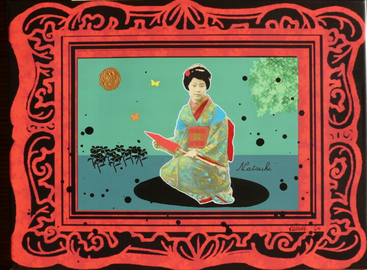 绘画 标题为“Japan 7” 由Carine Ramos, 原创艺术品, 2D数字工作 安装在木质担架架上
