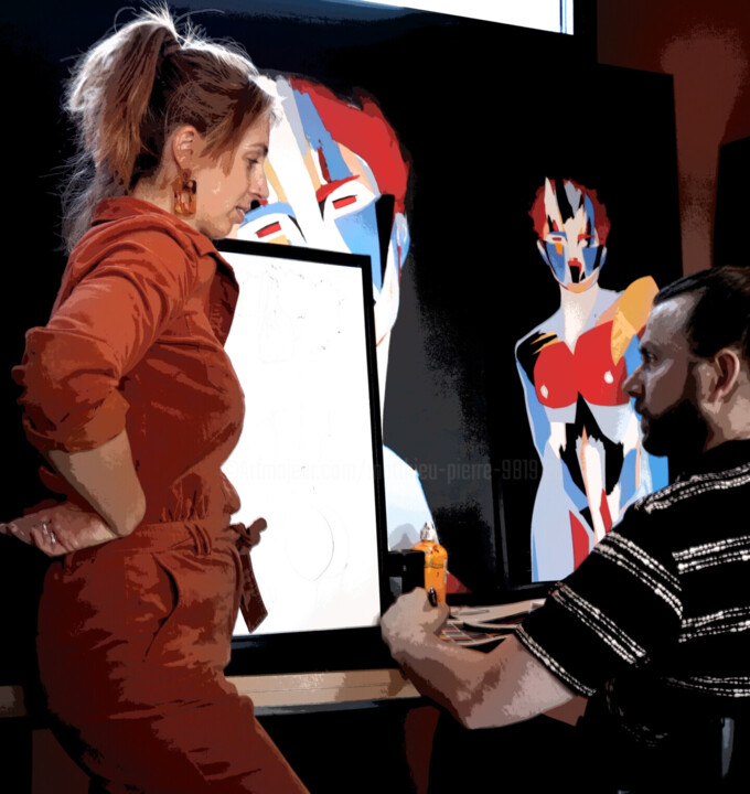 Steps of the making of the work