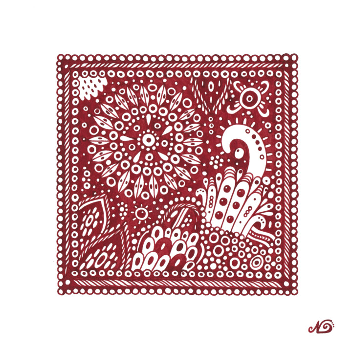 Surreal Pattern n.57 Tablo, 6x6 in