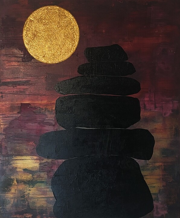 Terequey 6 stones 绘画, 47.2x39.4 in