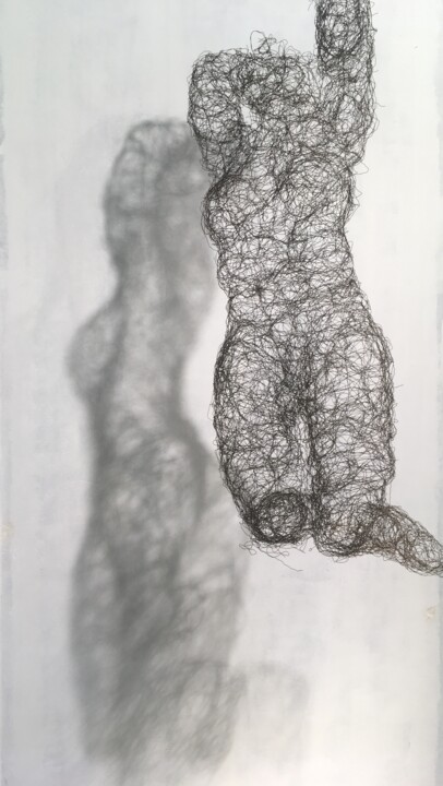 Sculpture titled "Die Badende" by Susanne Jörgen, Original Artwork, Wire