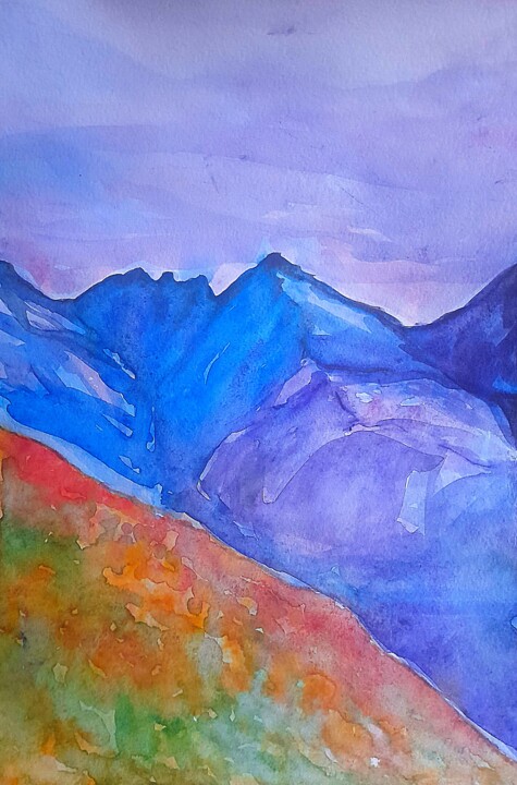 In the mountains 绘画, 11.7x8.3 in
