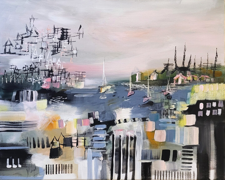 Peinture intitulée "Une impression de c…" par Muriel Cayet, Œuvre d'art originale, Acrylique Monté sur Châssis en bois