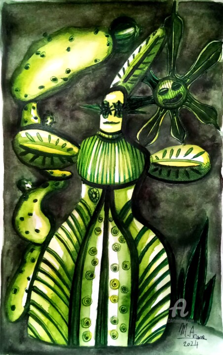 Dea-Pianta Madre Disegno, 13,8x8,9 in