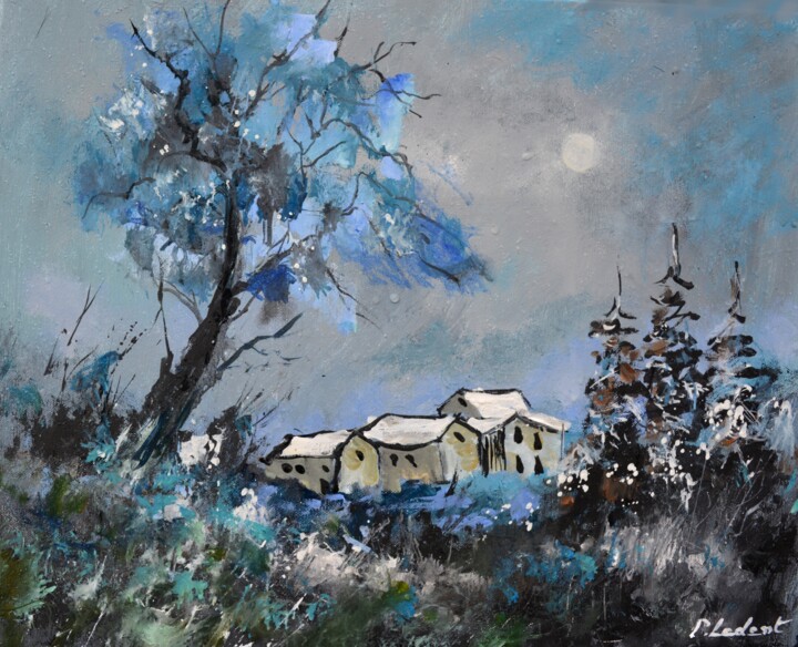 Cosy homes in winter 绘画, 15.8x19.7 in