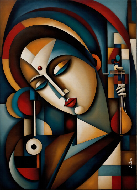 Musicienne Pittura, 31,5x22,8 in