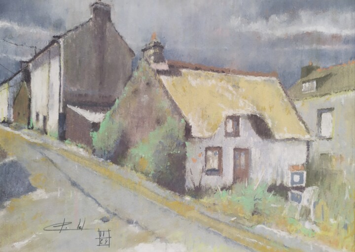 Chaumière - rue du Belon - Riec sur Belon Resim, 9,7x13,8 in