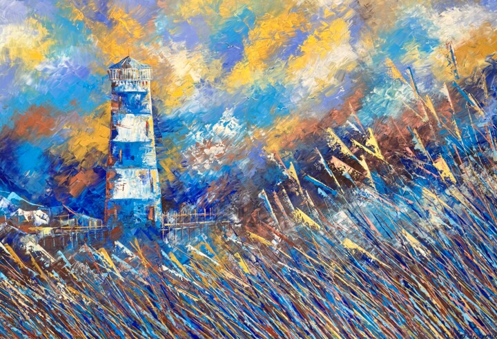 "Lighthouse Painting…" başlıklı Tablo Nataliya Rozhdestvenskaya tarafından, Orijinal sanat, Akrilik Ahşap Sedye çerçevesi üz…