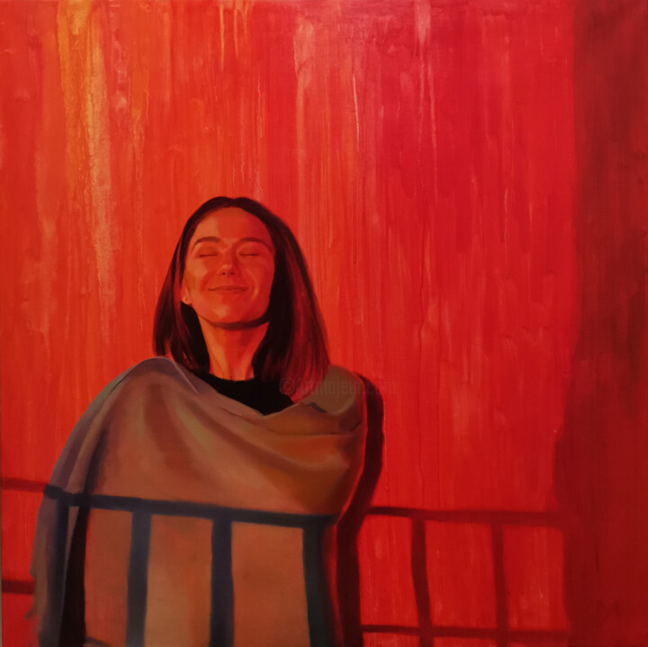 Painting titled "In the rays of suns…" by Daniil Mikhailov, Original Artwork, Oil Mounted on Wood Stretcher frame