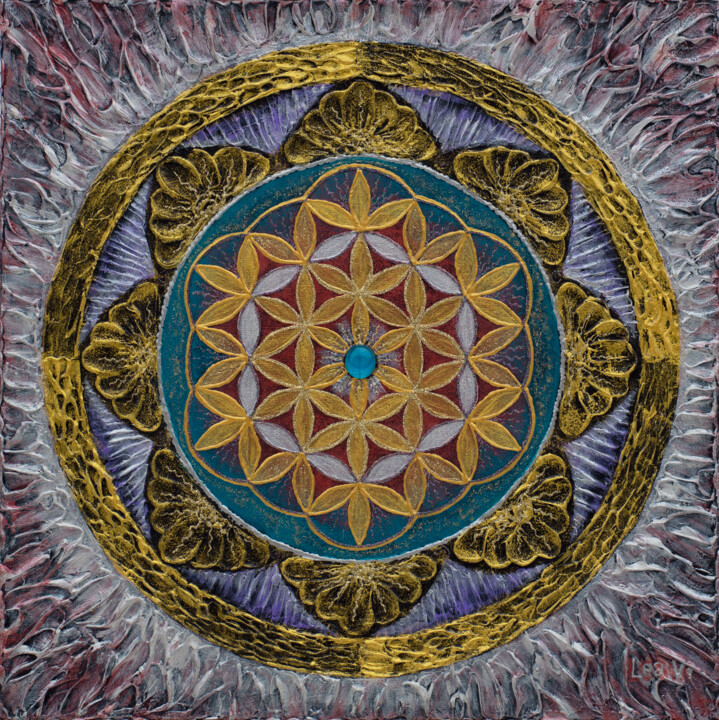 A Mandala of Healing, Well-being and Protection. 绘画, 15.8x15.8 in