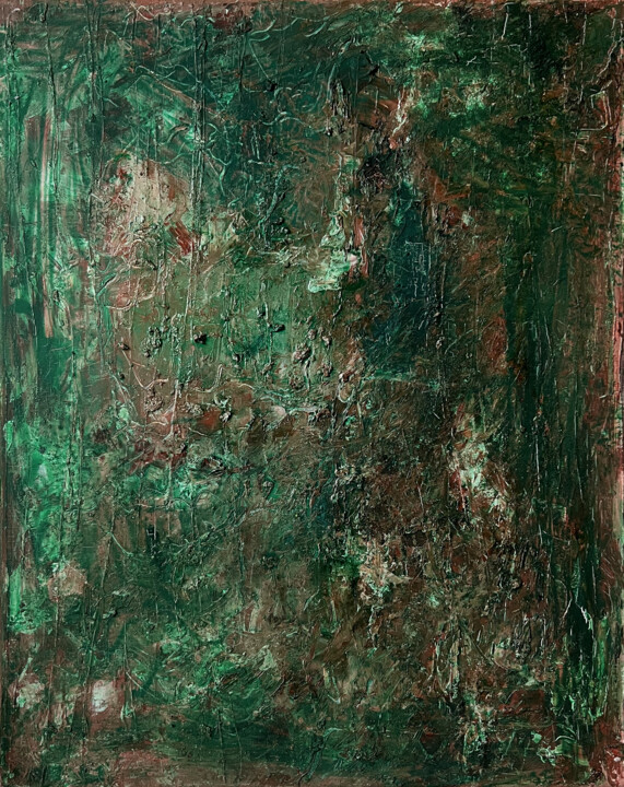 Painting titled "藏Hidden" by Xiao Min Yu, Original Artwork, Plaster