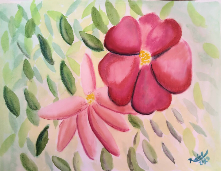 Frühling in Bayern 2x Painting, 11.7x16.1 in
