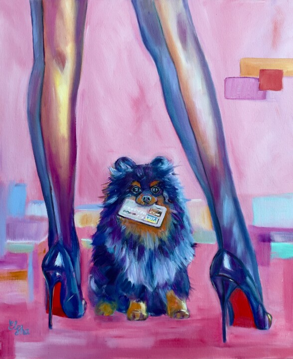 Spitz Card and Financial Temptation 绘画, 23.6x19.7 in
