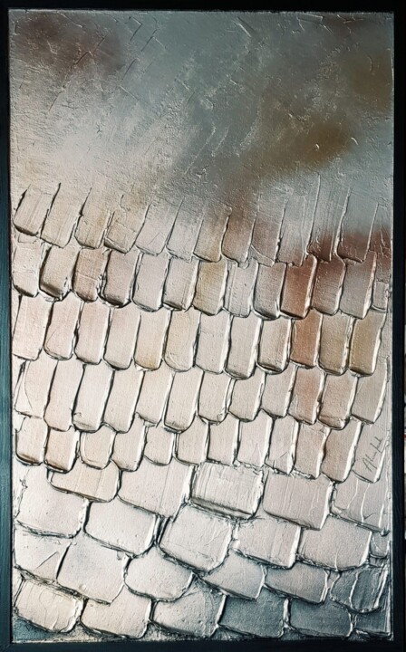 Painting titled "Wolume Abstraction" by Alina Lark, Original Artwork, Acrylic Mounted on Wood Panel
