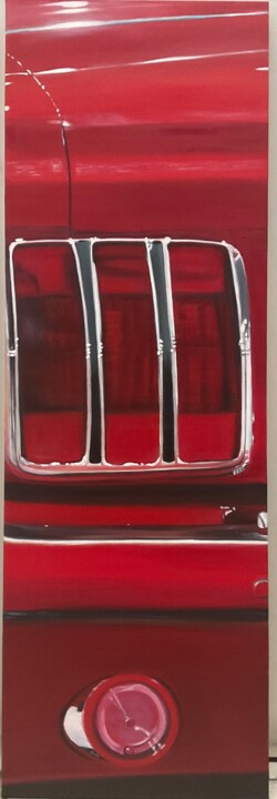 绘画 标题为“Ford mustang rouge…” 由Gilbert Duchamp, 原创艺术品, 丙烯