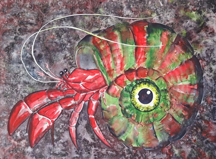 The hermit crab 绘画, 17.3x23.6 in