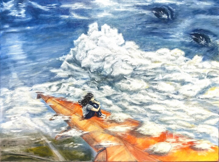 Portrait Red plane 绘画, 23.6x31.5 in