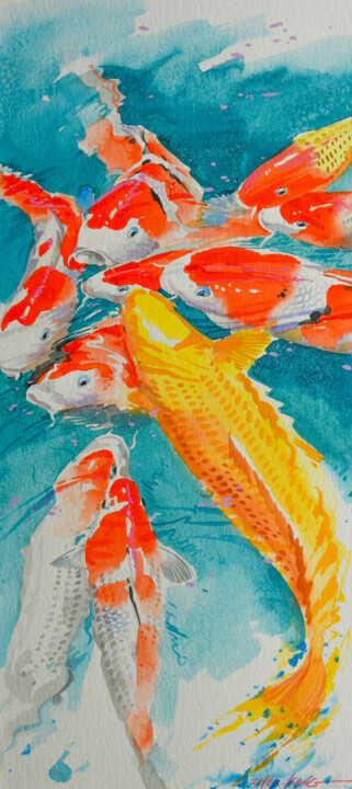 koi 2 绘画, 22.1x10.2 in