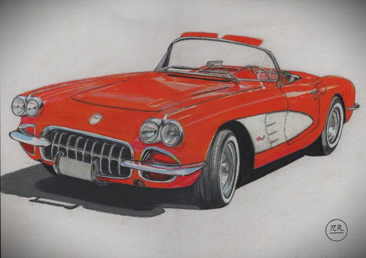 Chevrolet Corvette C1 Disegno, 11x15,8 in