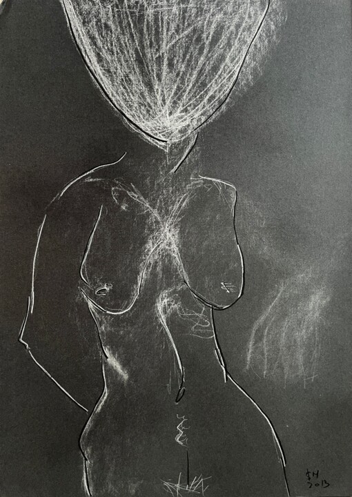 Dessin intitulée "wQ68 / Lemon Popsic…" par Leni Smoragdova, Œuvre d'art originale, Craie