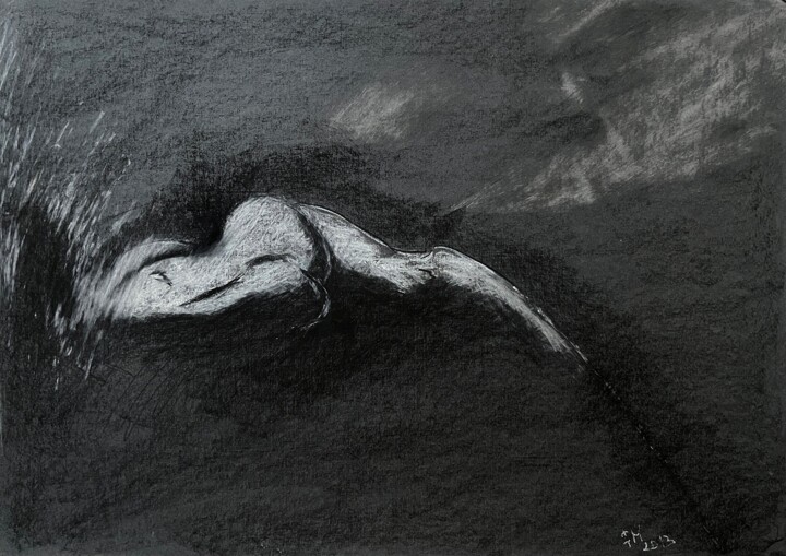 Dessin intitulée "T835 / Lemon Popsic…" par Leni Smoragdova, Œuvre d'art originale, Craie