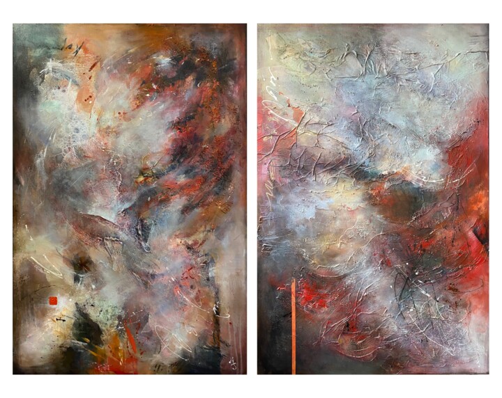 Диптих «Изменчивость осени» 绘画, 47.2x63 in