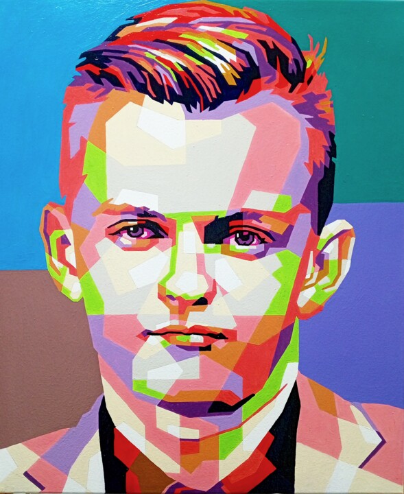 Peinture intitulée "(Example) Portrait…" par Anatolii Rabkov, Œuvre d'art originale, Acrylique Monté sur Châssis en bois