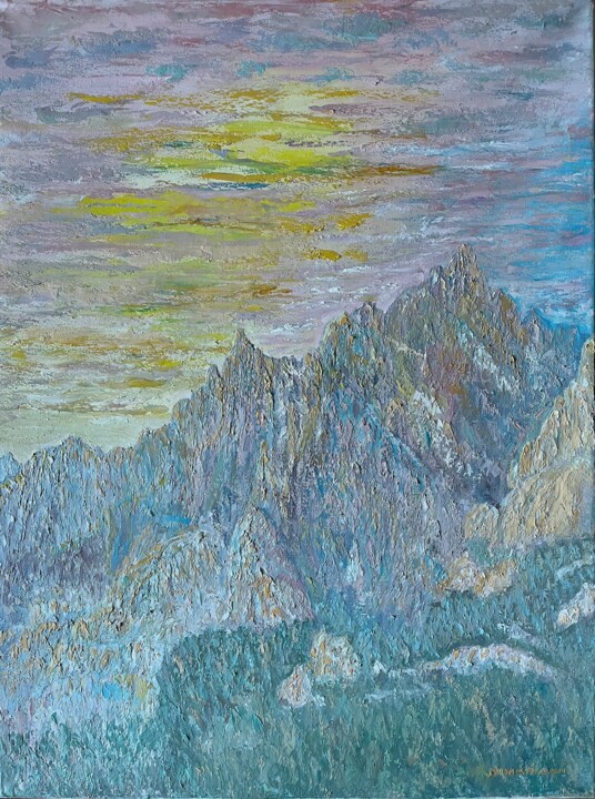 Fin de journée Bavella - Corse Painting, 31.5x23.6 in