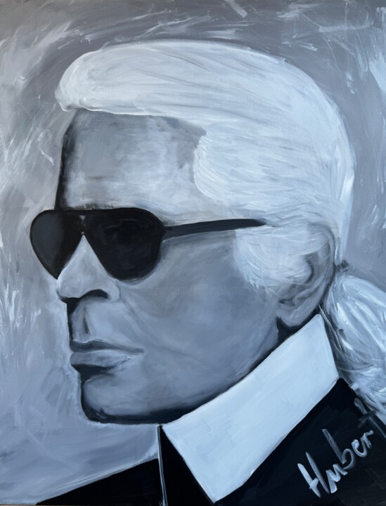 Karl Lagerfeld 绘画, 35.4x27.6 in