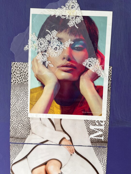 Collages titled "R%I love you, becau…" by Leni Smoragdova, Original Artwork, Collages