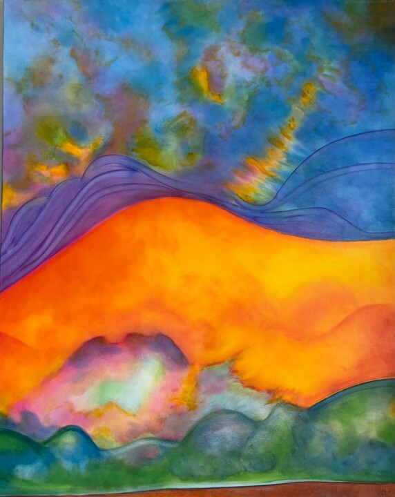 Painting titled "2025 01" by Stéphanie Pothier, Original Artwork, Oil Mounted on Wood Stretcher frame