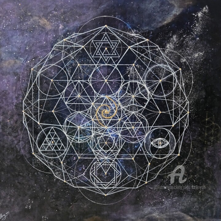 The Space Mandala. 70 x 70 cm 绘画, 27.6x27.6 in