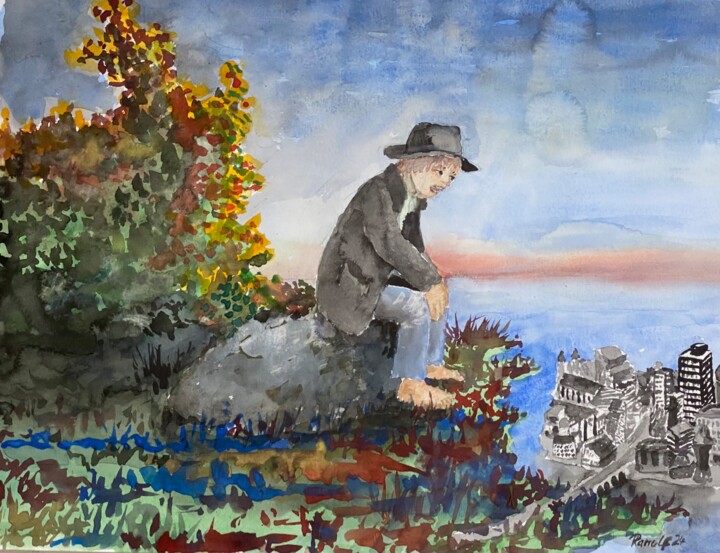 Ich baute eine Stadt… 绘画, 16.5x22.1 in