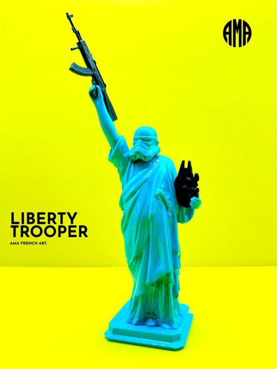 Sculpture intitulée "Liberty Trooper" par Ama, Œuvre d'art originale, Aérographe